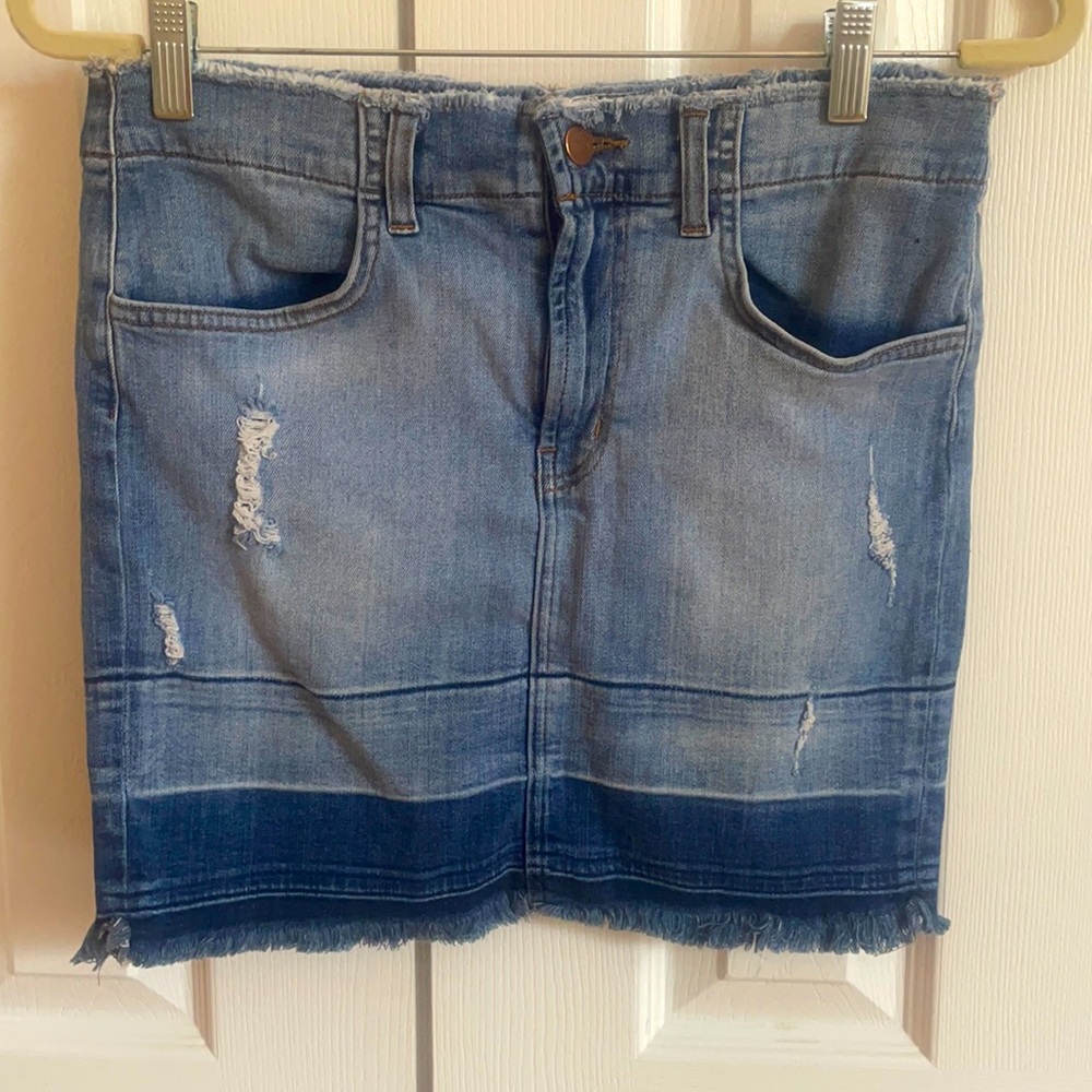 Multicolor Denim Skirt